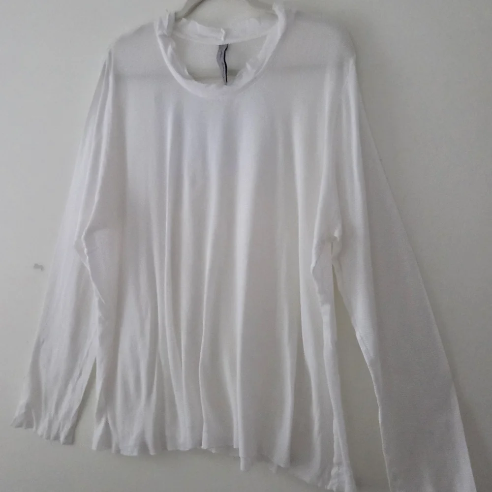 Cynthia Ashby White Thin Cotton Knit Top XL (Box3) - Picture 3 of 6